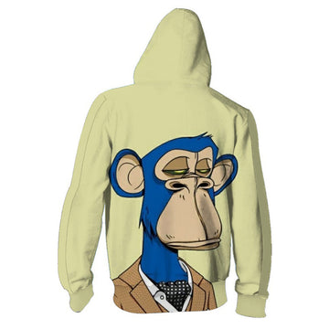 NBA Teddy simios Yacht Club Sudadera Cosplay Halloween Disfraz Carnaval chaqueta con cremallera 3D Impreso